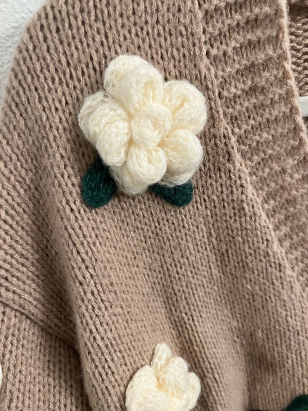 Luna Ivy Floral Knit Cardigan | Size S | 3D Flower Sweater - Picture 2 of 6